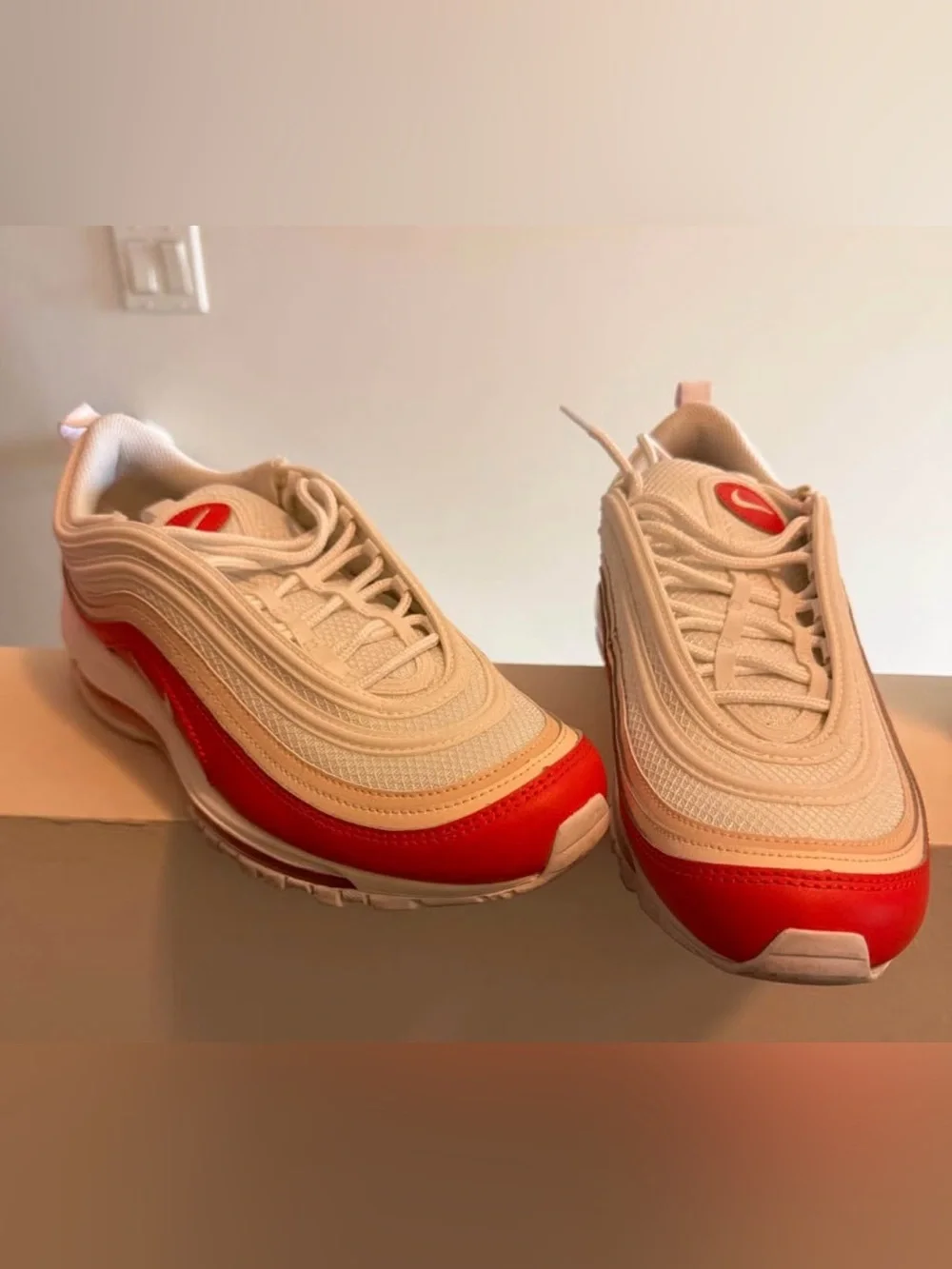 Men white and orange Athletic Sneakers